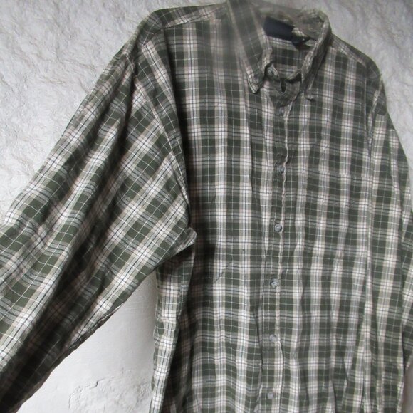 Men's Raw Edge Sportswear Green Plaid Button Down Shirt Size XL - Picture 2 of 7
